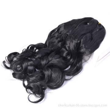 Loose Body Wave 24 Inches Pre Stretch Spiral Curl Hair Attachment For Braids Wavy Curly Synthetic Braiding Hair Extensions